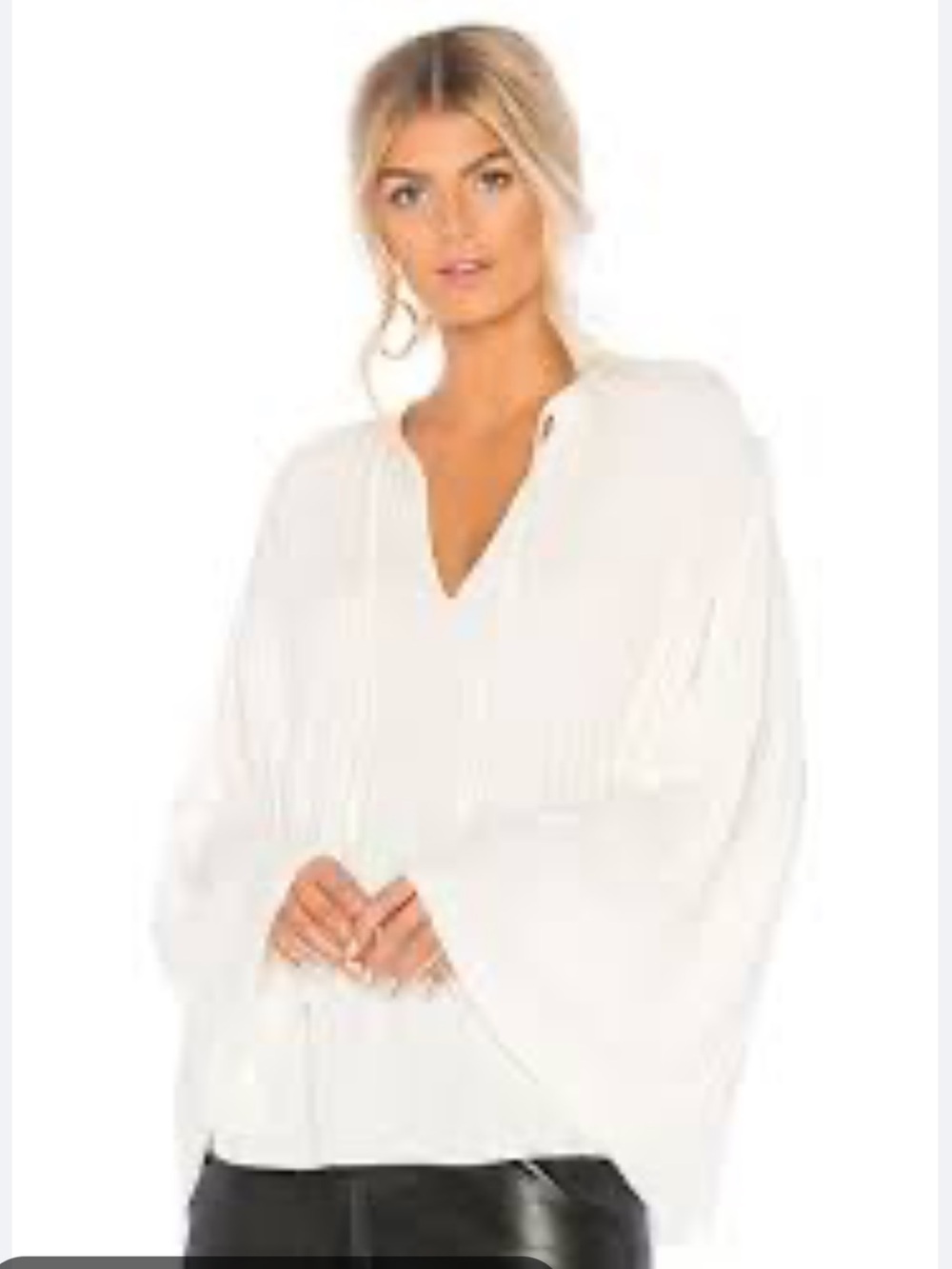 Elizabeth and James White Tie-Neck Peasant Blouse